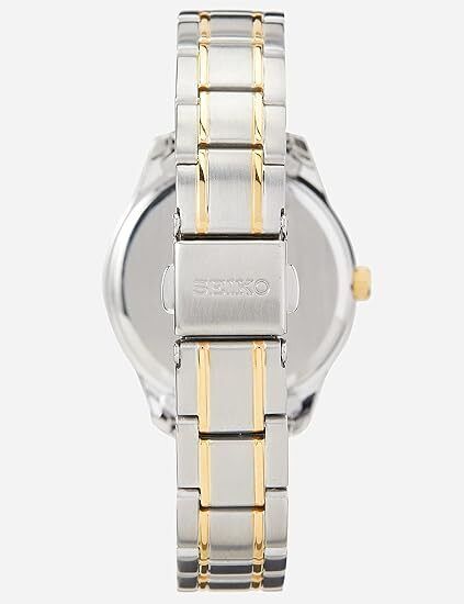 Seiko Quartz Two Tone Women's White Dial Sapphire Crystal Watch SUR474P1