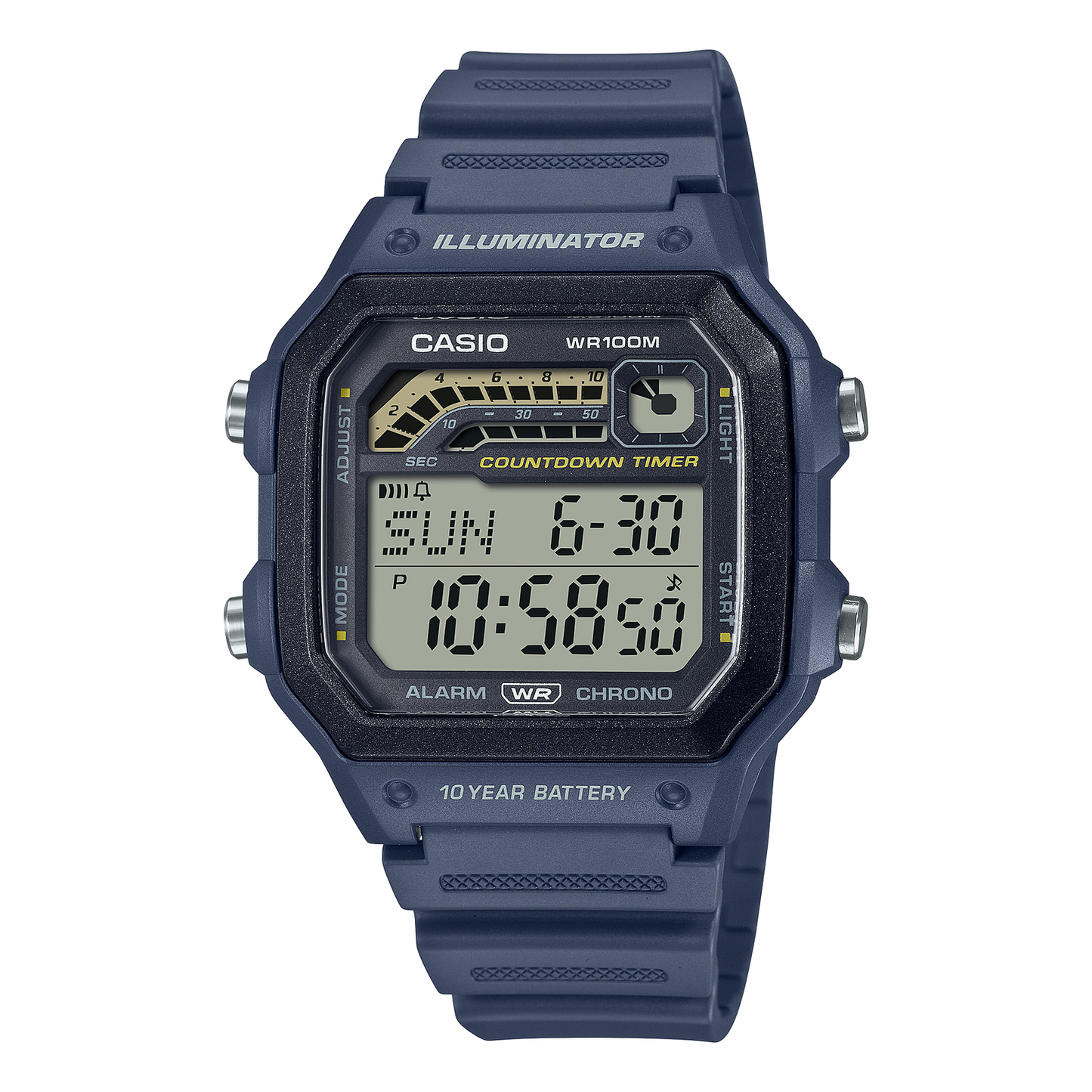 WS1600H-2AV 1990s Sports Design Multi-Sport Watch, 3 Timers, 100m Water Resistan