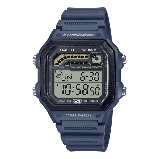 WS1600H-2AV 1990s Sports Design Multi-Sport Watch, 3 Timers, 100m Water Resistan