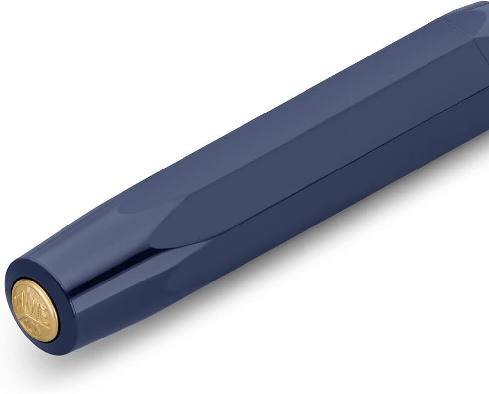 Kaweco Classic Sport Fountain Pen Navy Blue, 23K Gold-Plated Steel EF Nib, 13cm