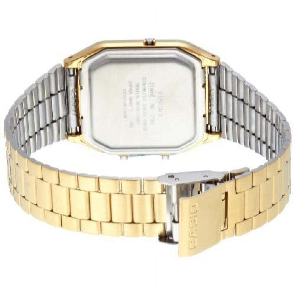 Casio AQ-230GA-9D Vintage Yellow Gold Dial Stainless Steel Analog Digital Watch