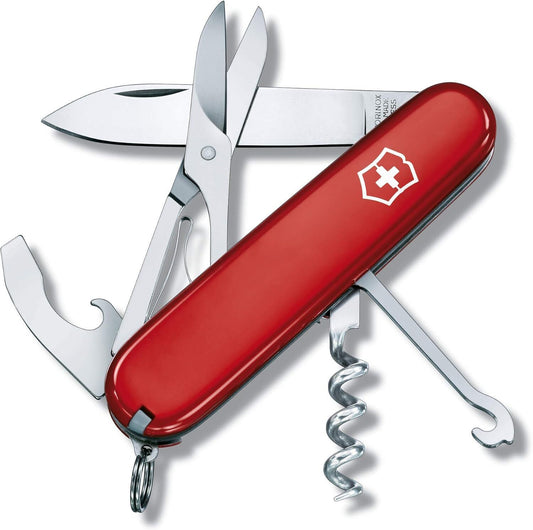Victorinox Swiss Army Compact Pocket Knife, Red, 91mm  1.3405