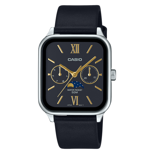 Casio MTP-M305L-1A2 Lunar Phase Analog Watch, Water Resistant, Stylish Design