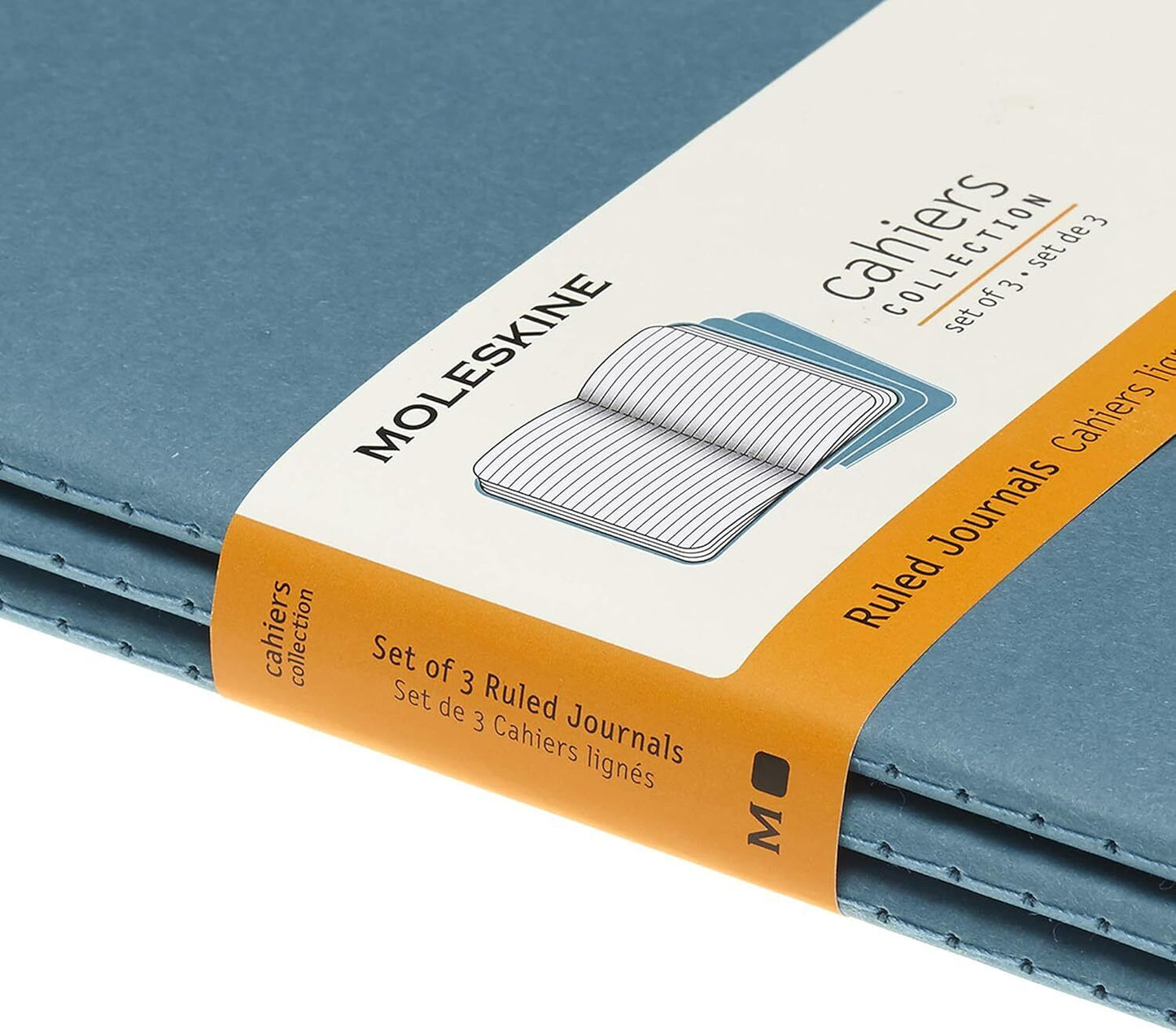 Moleskine Cahier Journal, Soft Cover, (5" X 8.25")Ruled/Lined, Brisk Blue 3 set