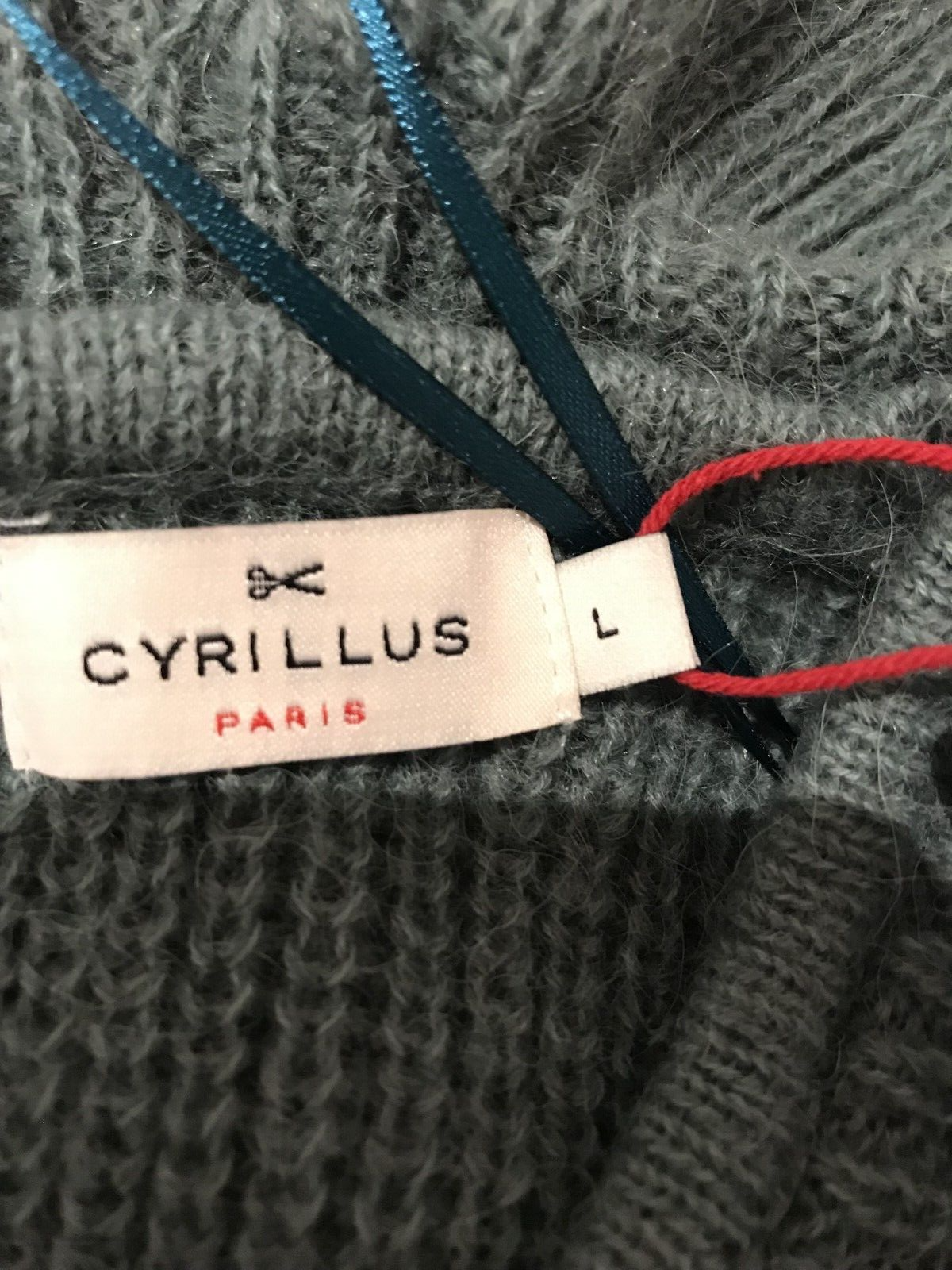 NWT Cyrillus Paris Women's Green Frill Round Neck Long Sleeve Sweater Size Large