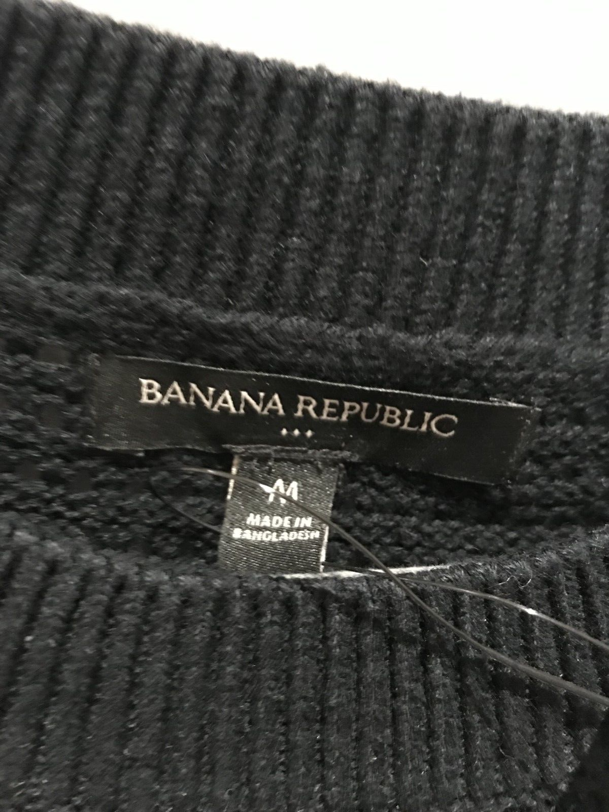 NWT Banana Republic Women's Black Chunky Knit Raglan Sleeve Sweater Size Medium