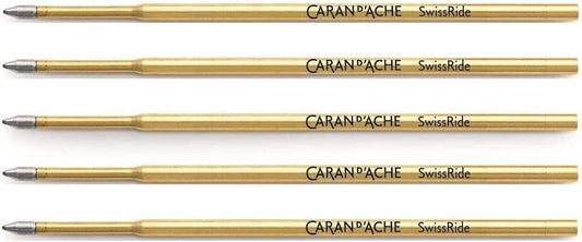 Caran d'Ache Swissride - Ballpoint Refill - Black - Medium - 8528.000 6 pack