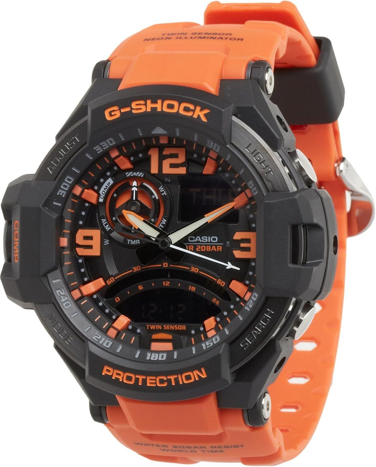 CASIO G-SHOCK GA-1000-4ADR ORANGE RESIN GRAVITY MASTER MEN'S WATCH