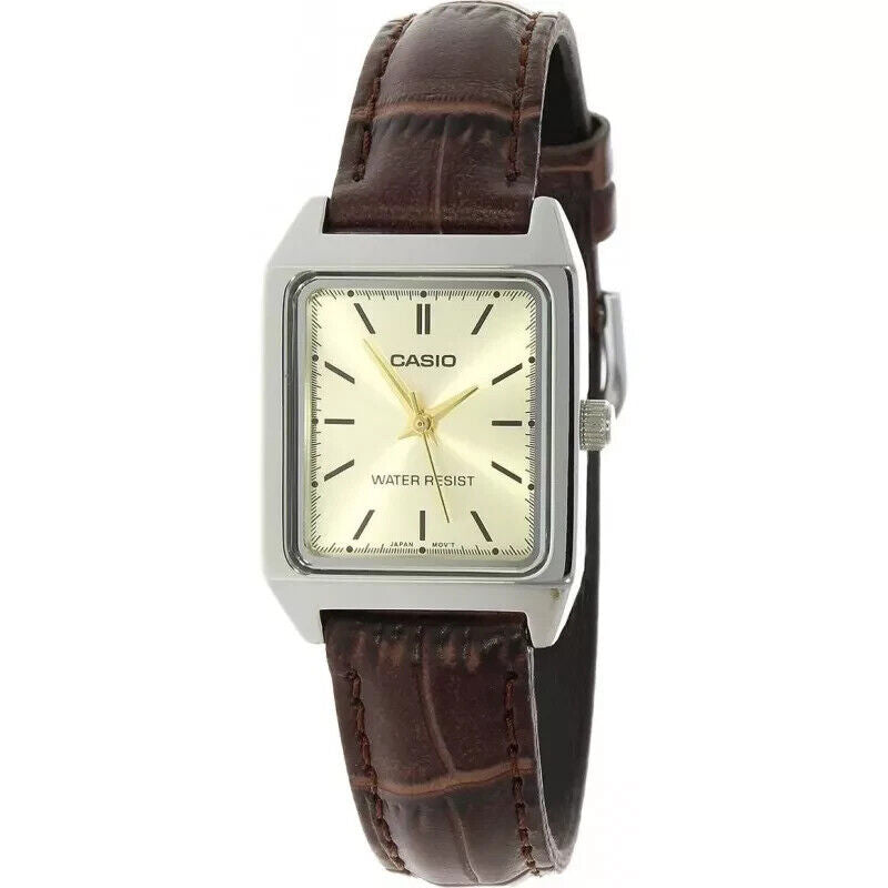 Casio Enticer Quartz Analog Beige Dial Leather Women's Watch LTP-V007L-9EUDF
