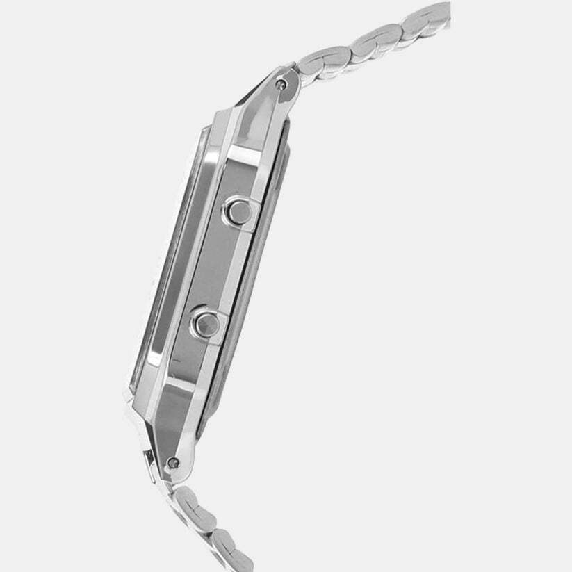 CASIO AQ-230A-7D Retro Vintage White Dual time Stainless Steel Band Watch AQ230A