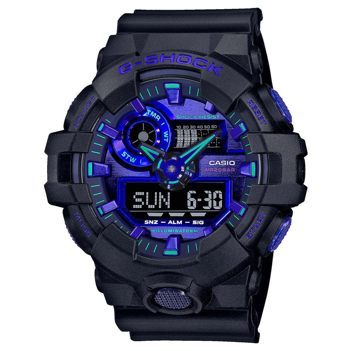 CASIO G-SHOCK GA-700VB-1ADR BLACK RESIN STRAP MEN'S WATCH