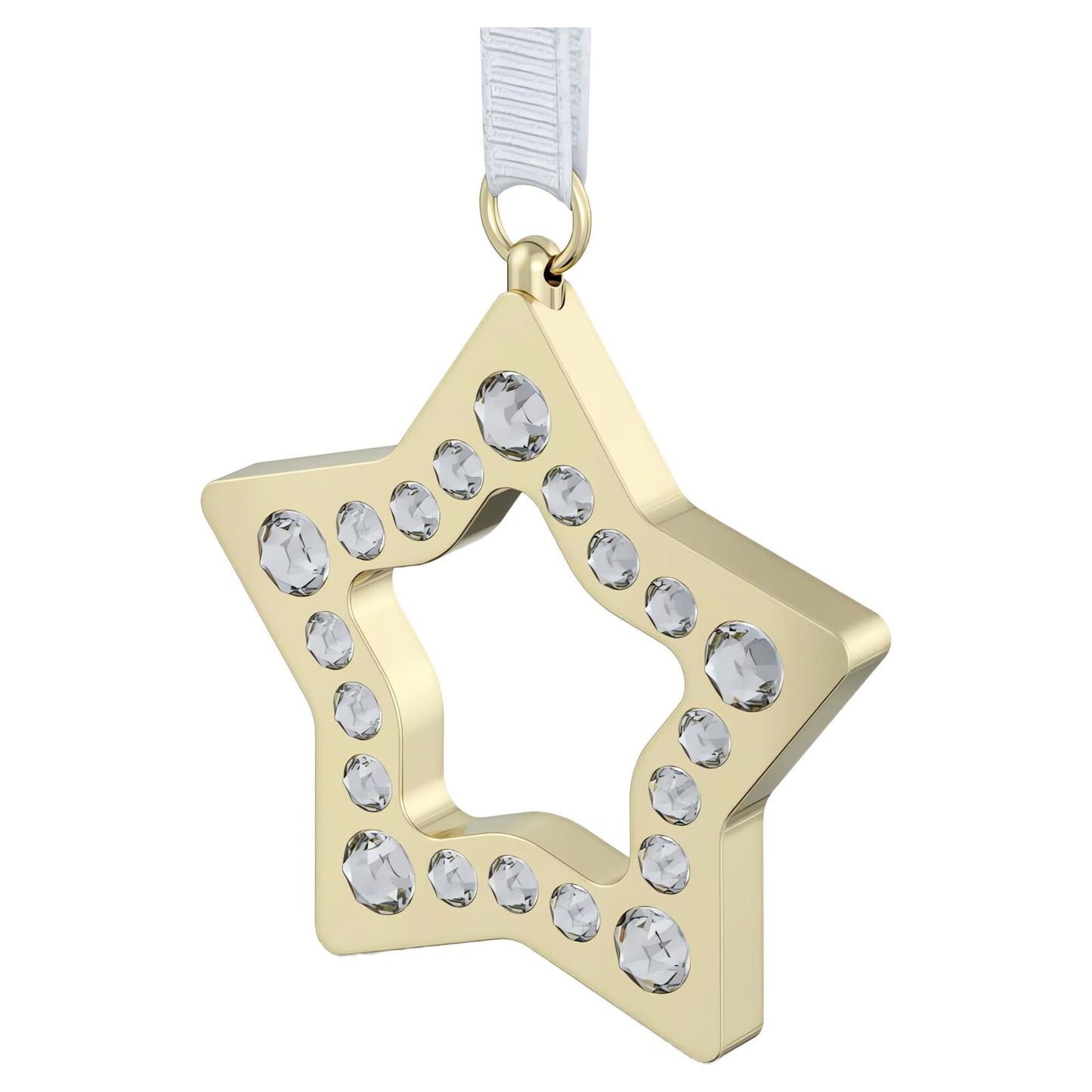 Sparkling Champagne Gold Star Ornament by Swarovski - Holiday Magic Décor Small