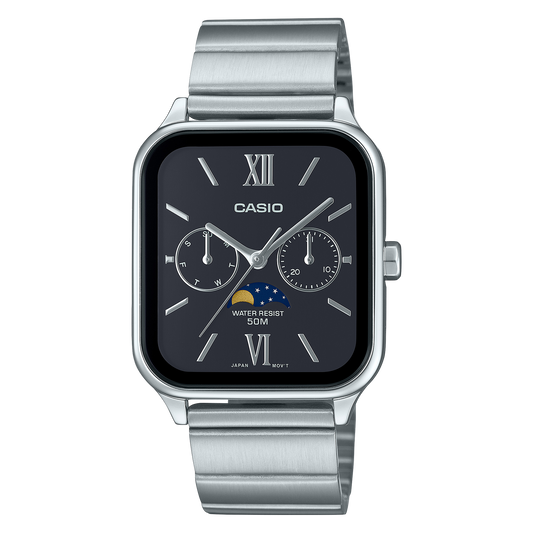 Casio MTP-M305D-1AV Analog Lunar Phase Watch, Water Resistant, Stylish Design