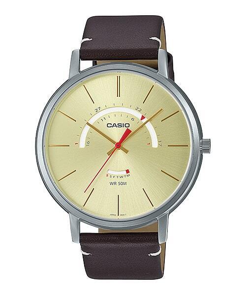 Casio Analog MTP-B105L-9AV Men's Watch, Stainless Steel/Leather/Mesh, 50m