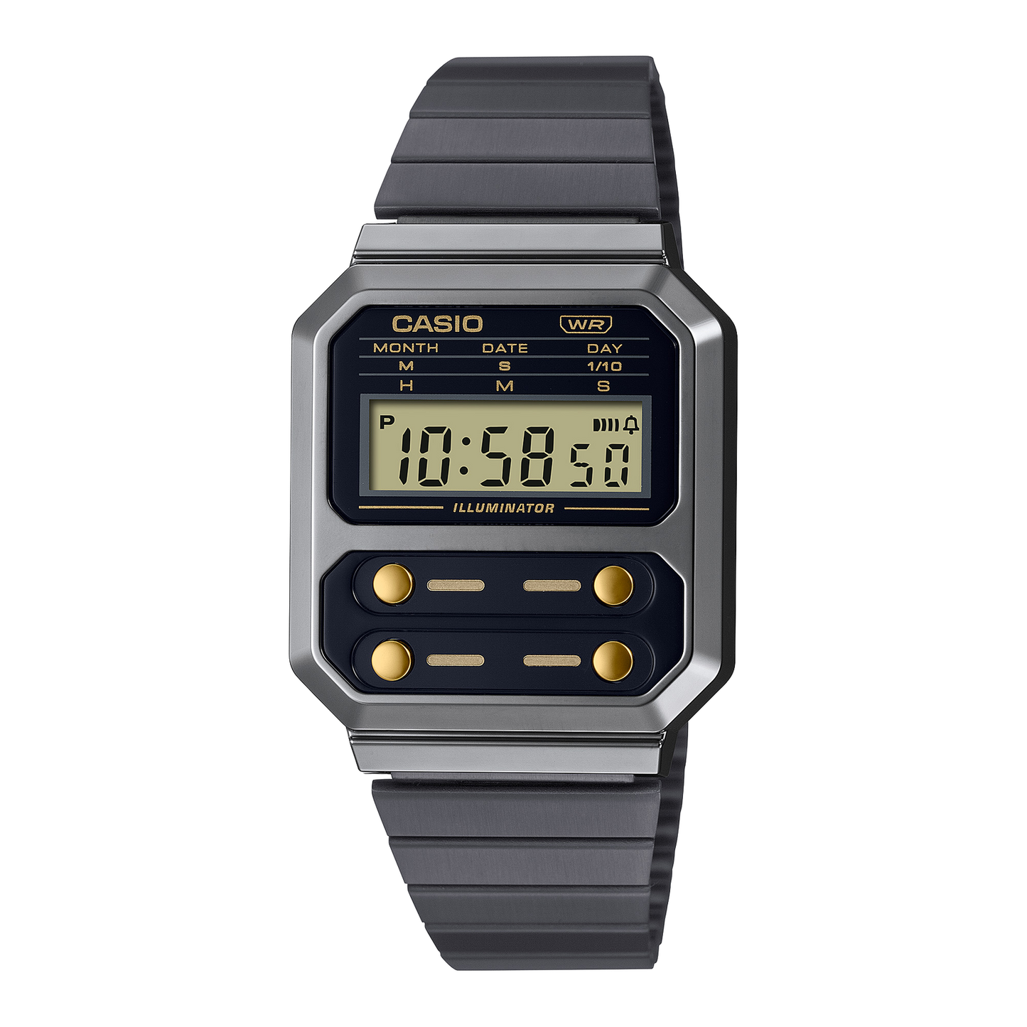 Casio A100WEGG-1A2 Retro Style Watch - Vintage Design, LED Light, Water Resistan