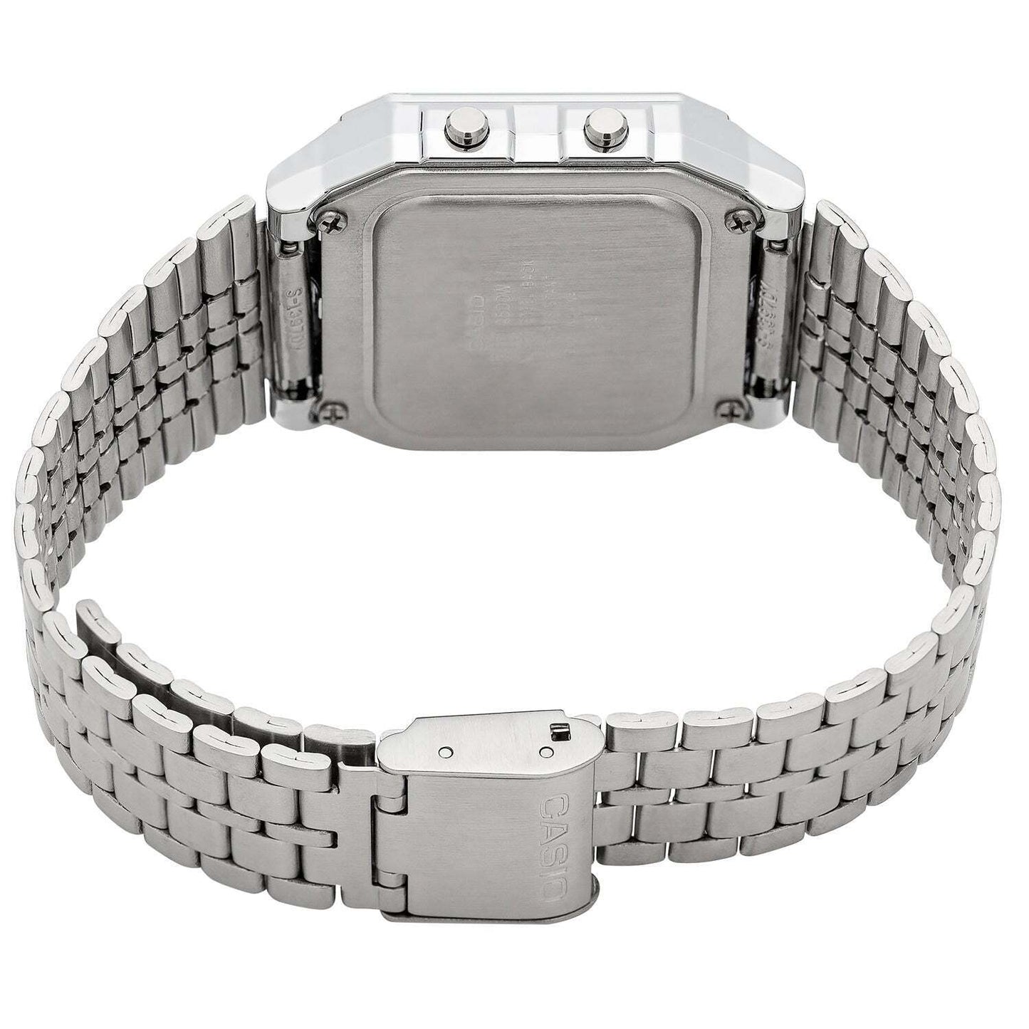 CASIO A500WA-1D Silver Vintage Digital Watch, World Time, LED, Stainless Band