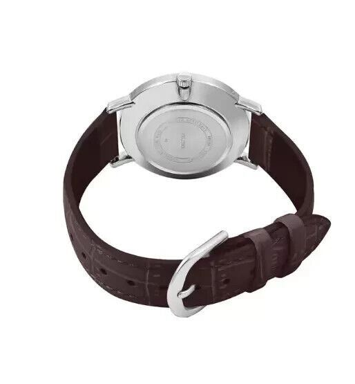 Casio Women's Minimalistic White Dial Brown Leather Band Watch MTP-VT01L-7B2UDF