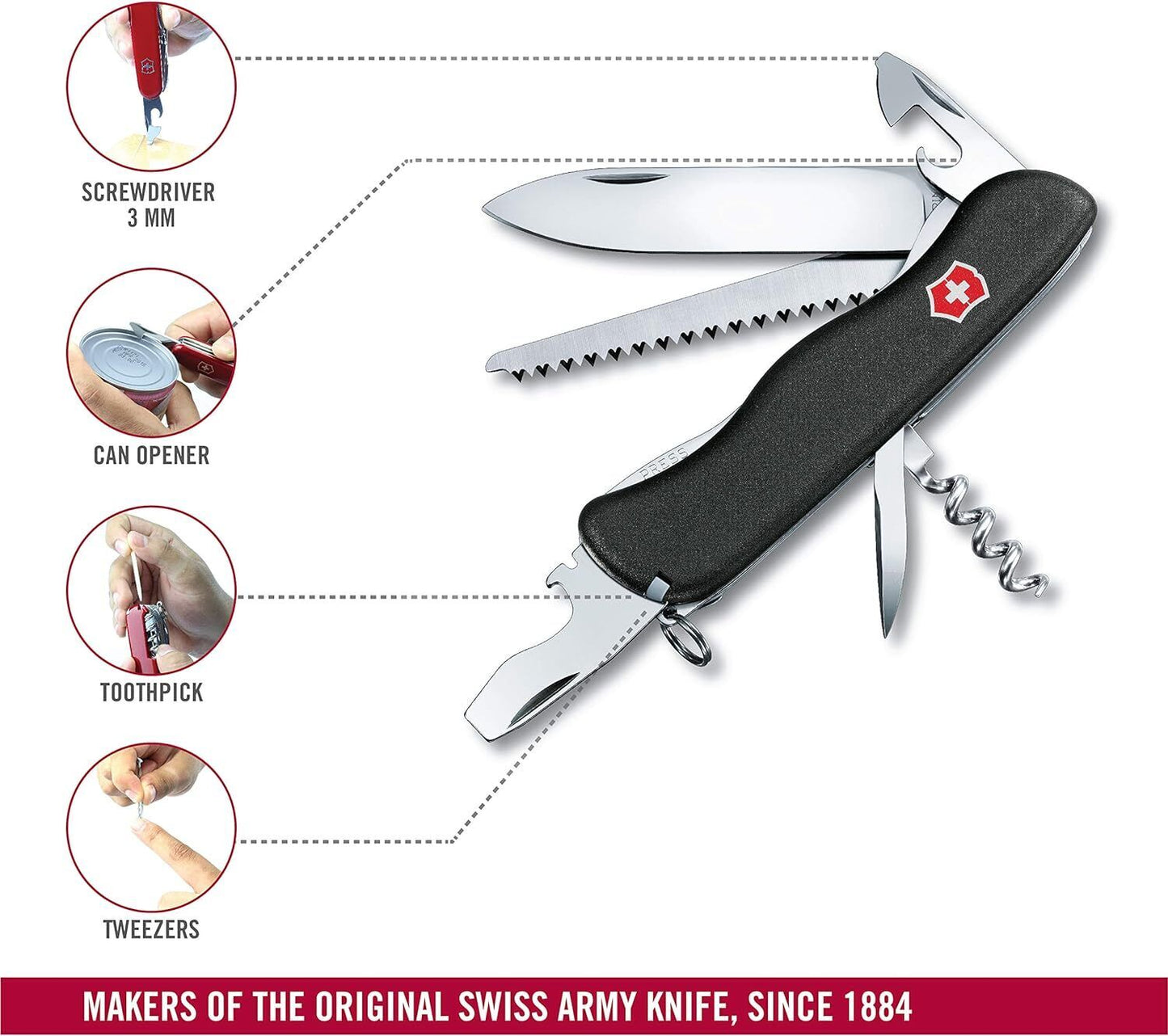 Victorinox - Forester Swiss Army Knife (Black) 0.8363.3