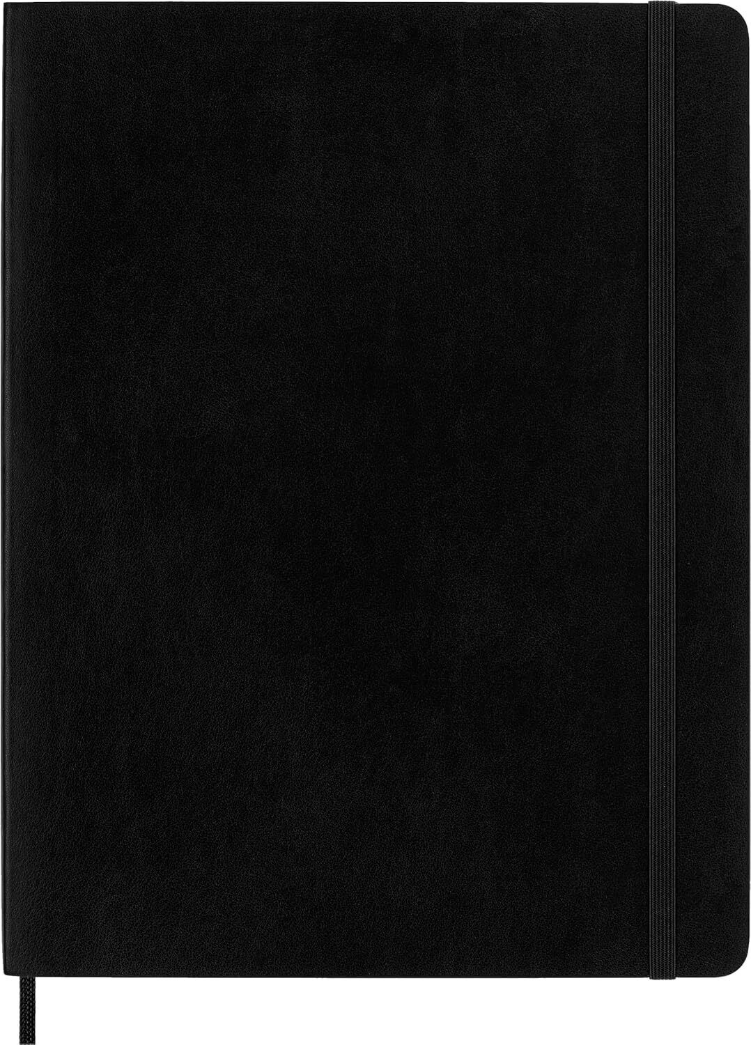 Moleskine Classic Notebook, Soft Cover, XL 7.5" x 9.5 Squared/Grid, Black, 192
