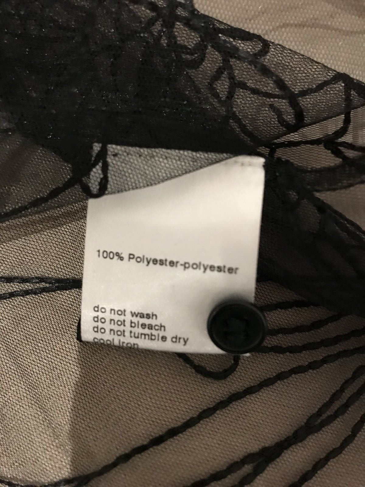 NWOT Akris Women's Black Sashiko Floral Embroidered Sheer Tulle Blouse Size 2
