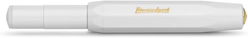 Kaweco CLASSIC SPORT White Fountain Pen - 23K Gold-Plated Nib, BB Tip, 13cm