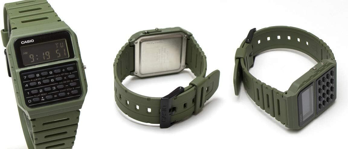 CASIO Men's Calculator Watch CA-53WF-3BDF Olive Green Digital Resin Strap