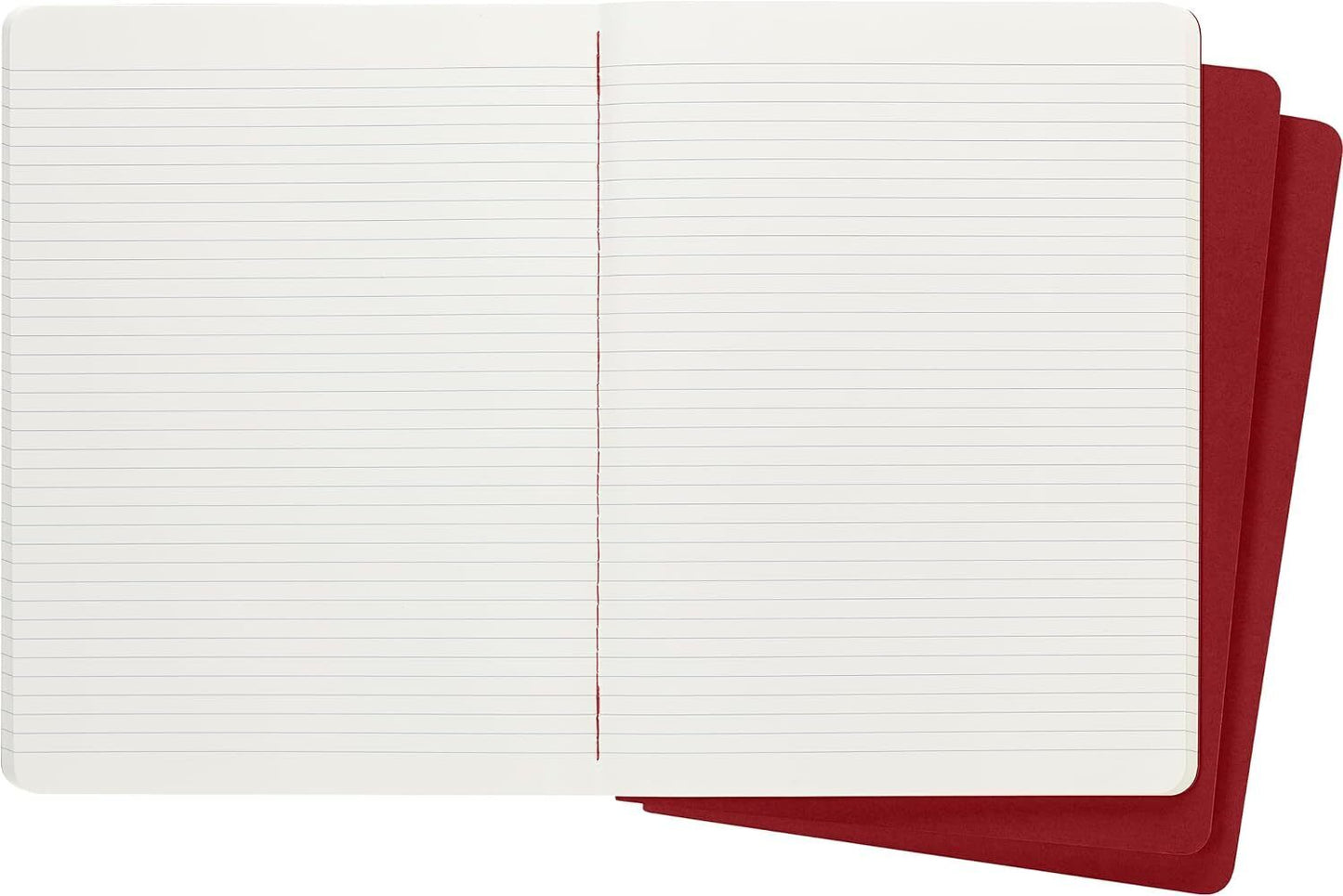 Moleskine Cahier Journal, Soft Cover, XL (7.5" x 9.5") Ruled/Line red 3 set