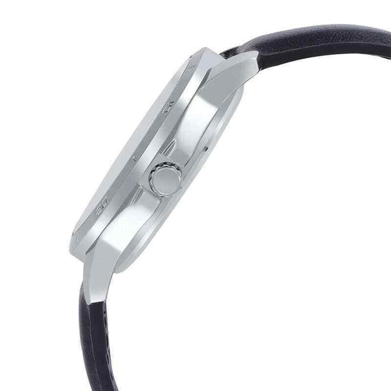 Casio MTP-V004L-1B Men's Stainless Steel Black Leather Band Black Dial Date Watc