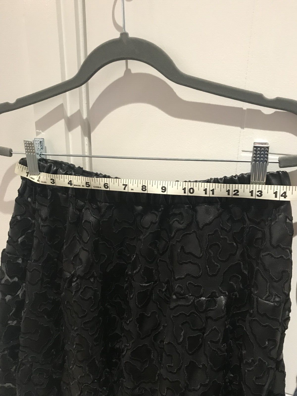STELLA McCARTNEY Women's Black Animal Print Vegan Leather Long Skirt Size 4-6