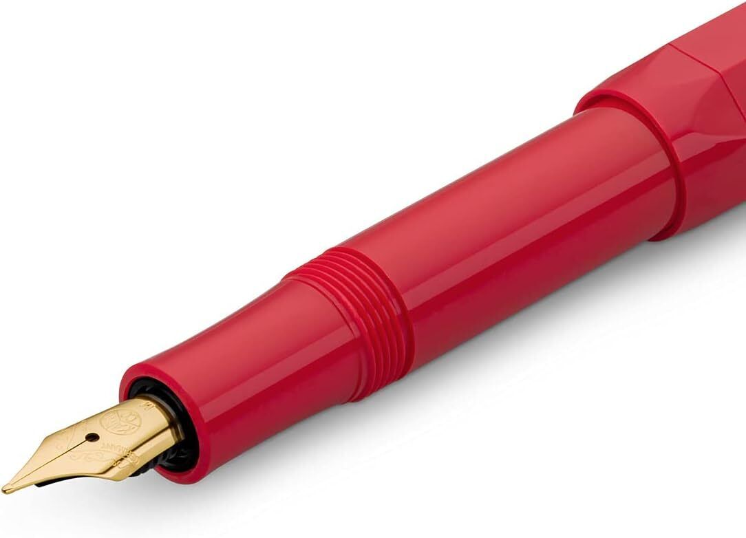 Kaweco Classic Sport Fountain Pen - Red, EF Nib, 23K Gold-Plated Steel