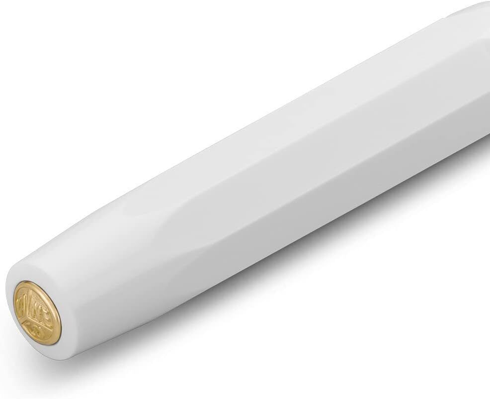 Kaweco CLASSIC SPORT White Fountain Pen - 23K Gold-Plated Nib, BB Tip, 13cm