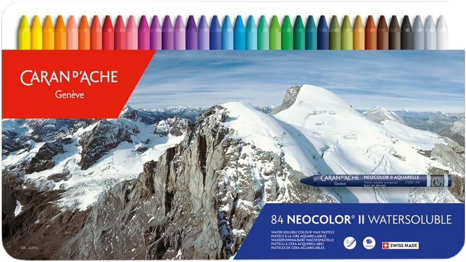 Caran d'Ache Classic Neocolor II Water-Soluble Pastels, 84 Colors