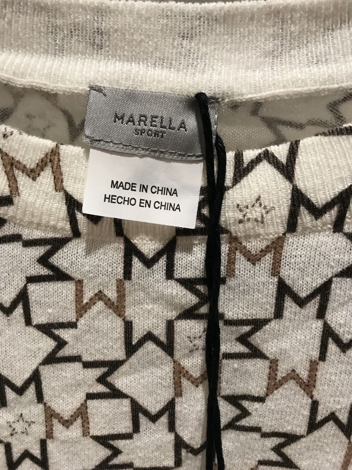 NWT Marella Sports Women white sweater Knit Trikot Pullover Sweater Size Medium