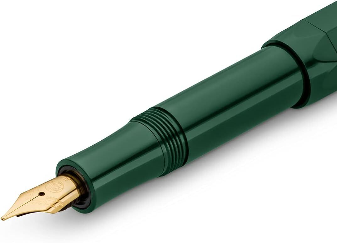 Kaweco CLASSIC SPORT Fountain Pen - Green, 23K Gold-Plated Nib, BB, 13 cm