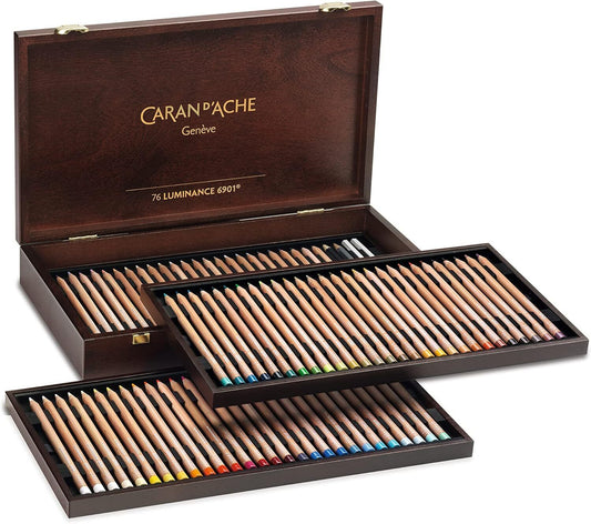 Caran d'Ache oil-based colored pencils luminance Set of 80 Wooden box