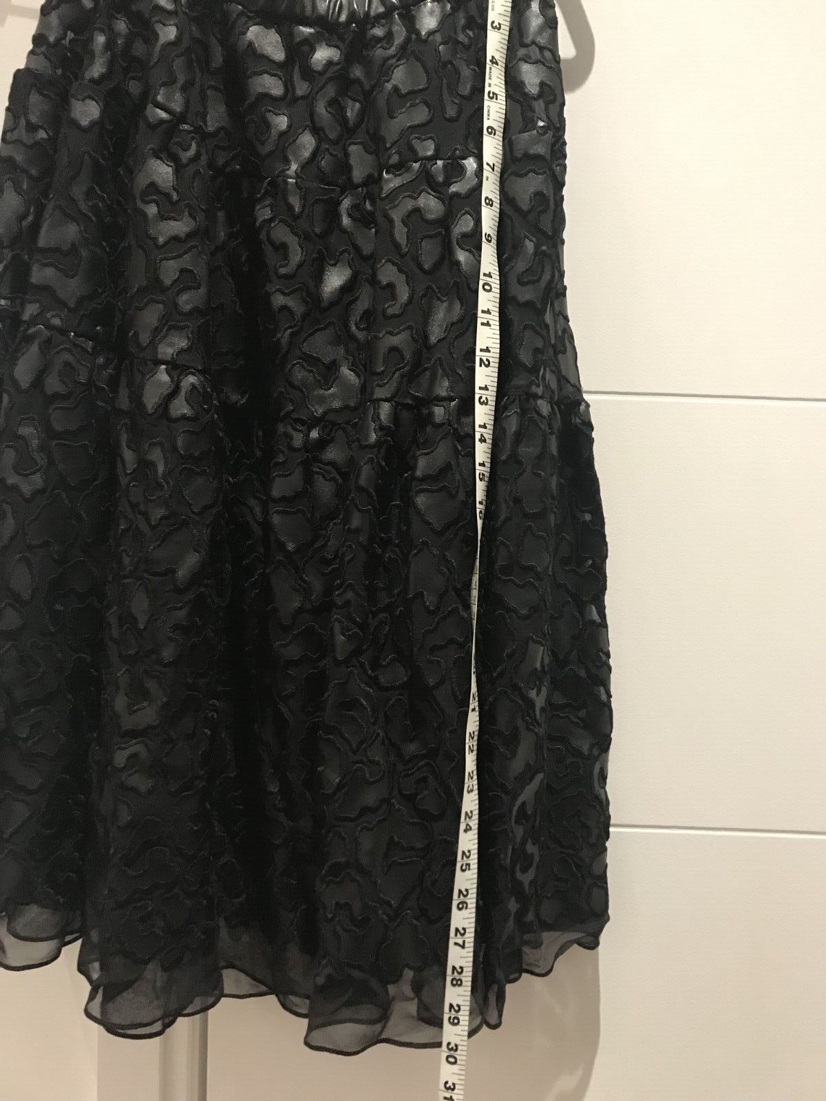 STELLA McCARTNEY Women's Black Animal Print Vegan Leather Long Skirt Size 4-6