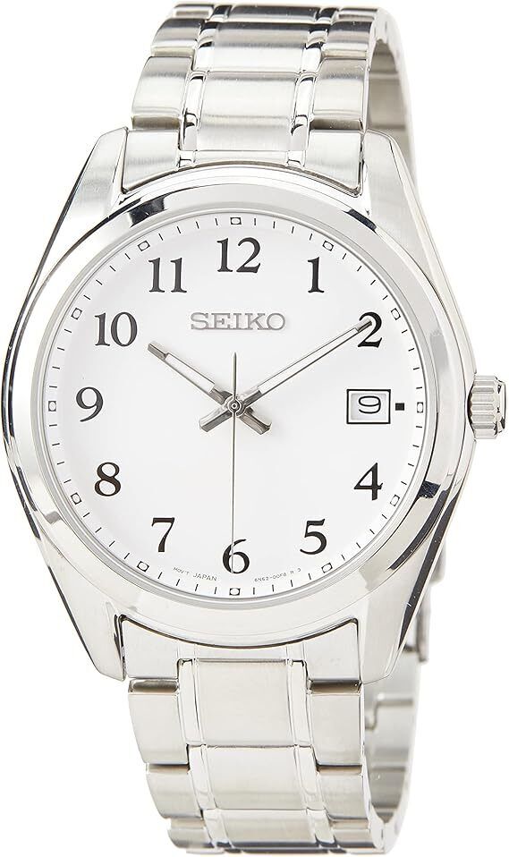 Seiko SUR459P1 White Dial Analog Stainless Steel Classic Quartz Men's Watch