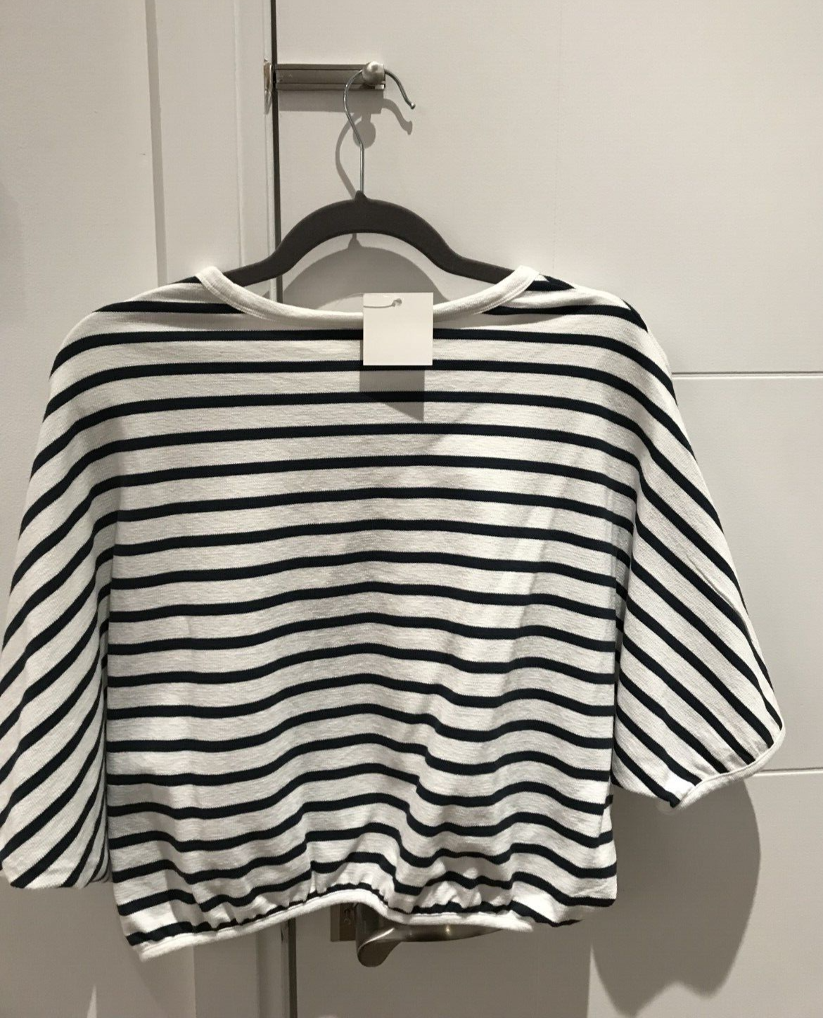 NWT Kenzo Paris Navy & White Striped Nautical Batwing Logo Cropped Top Size Sm