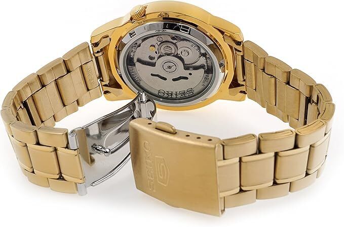 Seiko 5 Automatic Gold Dial Yellow Gold-tone Men's Watch SNKK20K1