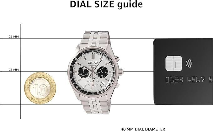 Seiko Chronograph Quartz White Dial Men's Watch SSB425P1