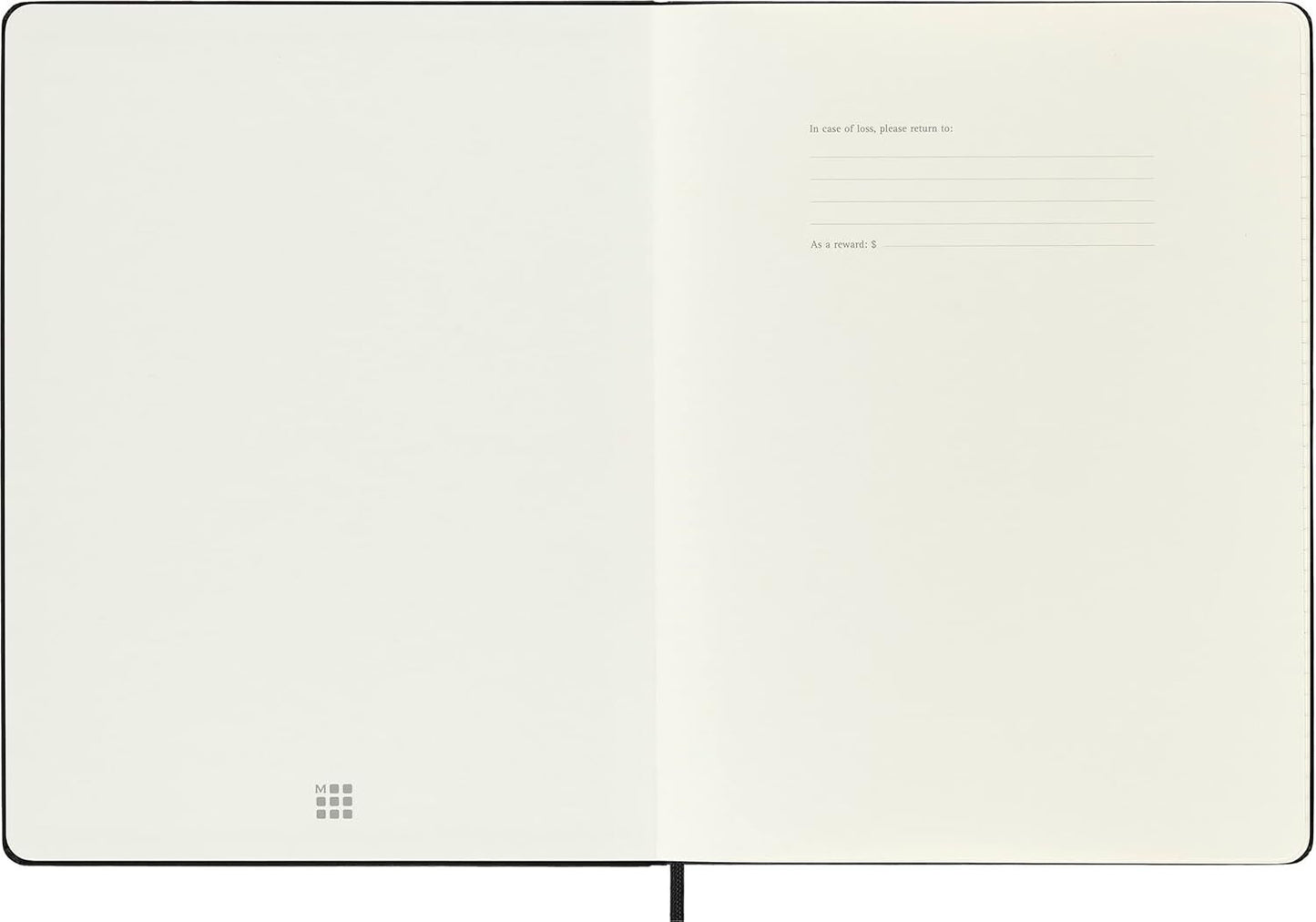 Moleskine Classic Notebook, XL, Squared, Black/Grid Hard Cover (7.5 X 9.5)