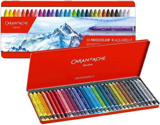 Caran d'Ache Classic Neocolor II Water-Soluble Pastels, 30 Colors