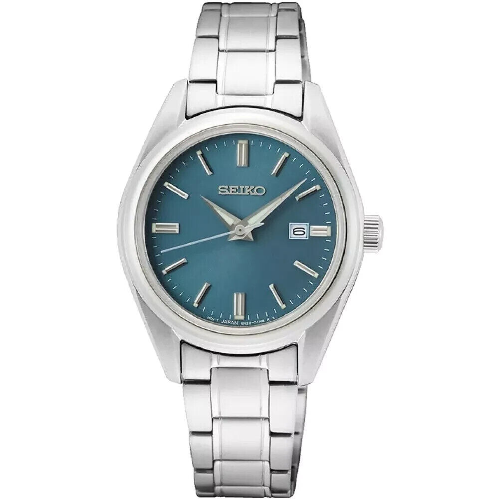 SEIKO SUR531P1 Conceptual Quartz Elegant Blue Analog Sapphire Ladies Dress Watch