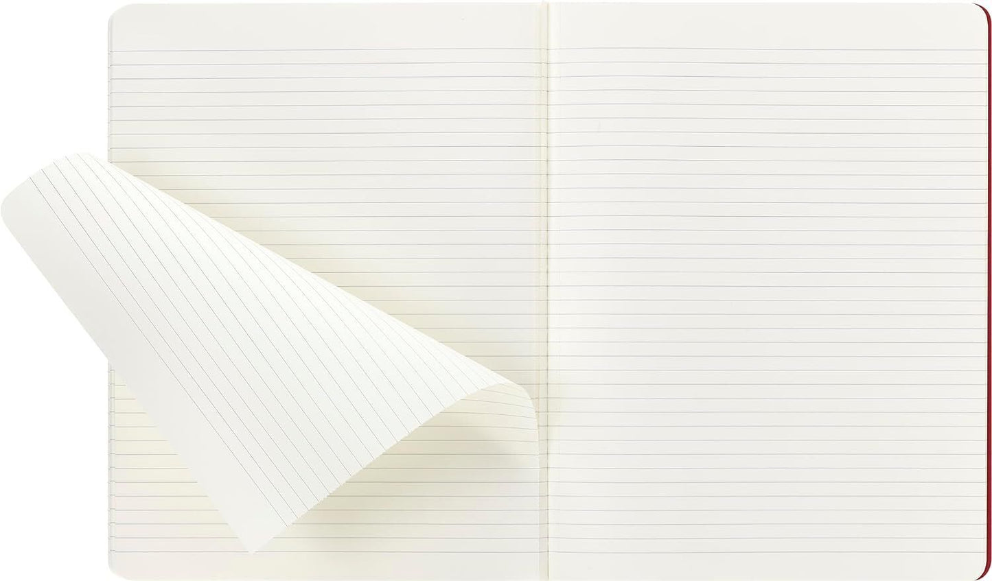 Moleskine Cahier Journal, Soft Cover, XL (7.5" x 9.5") Ruled/Line red 3 set