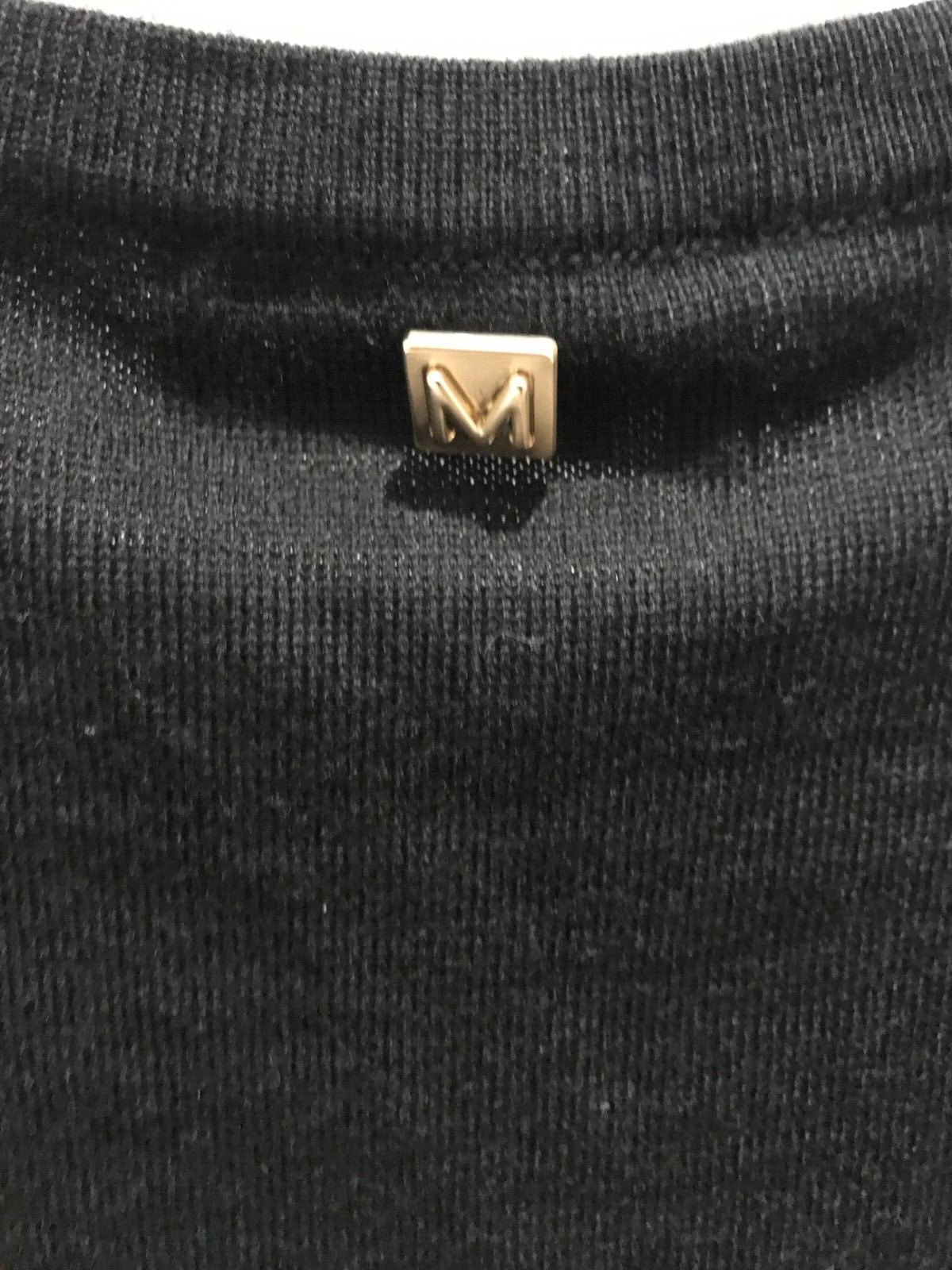 NWT MEIMEIJ Women's Black Wool Logo Back Long Dolman Sleeves Sweater Size 40/8