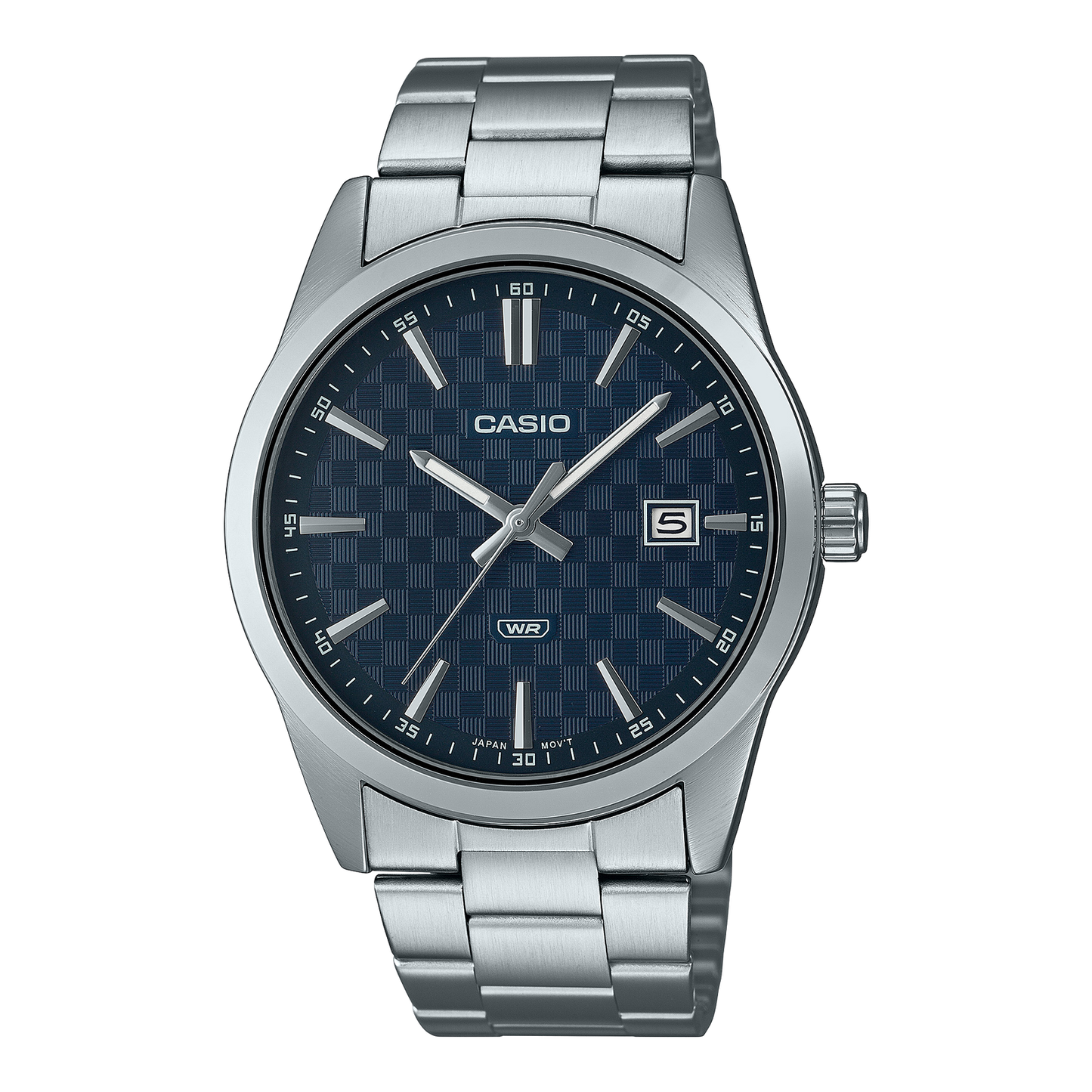 Casio MTP-VD03D-2A Men's Blue Analog Watch Steel Band Date Indicator New