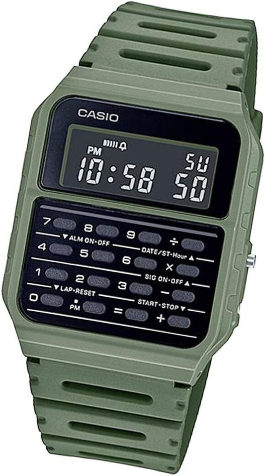 CASIO Men's Calculator Watch CA-53WF-3BDF Olive Green Digital Resin Strap
