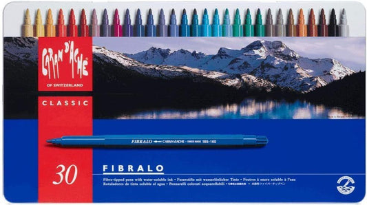 Caran d'Ache Fibralo Fibre Tipped Pens Tin of 30 (29) Assorted Colours