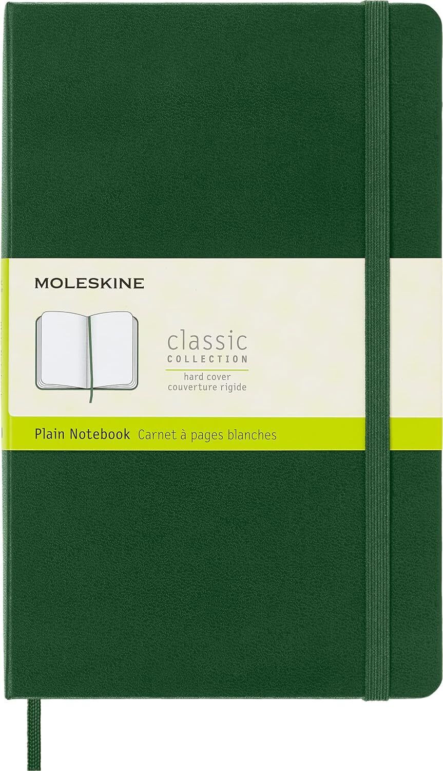 Moleskine Classic Notebook Hard Cover Large Plain/Blank Myrtle Green 240 Pages