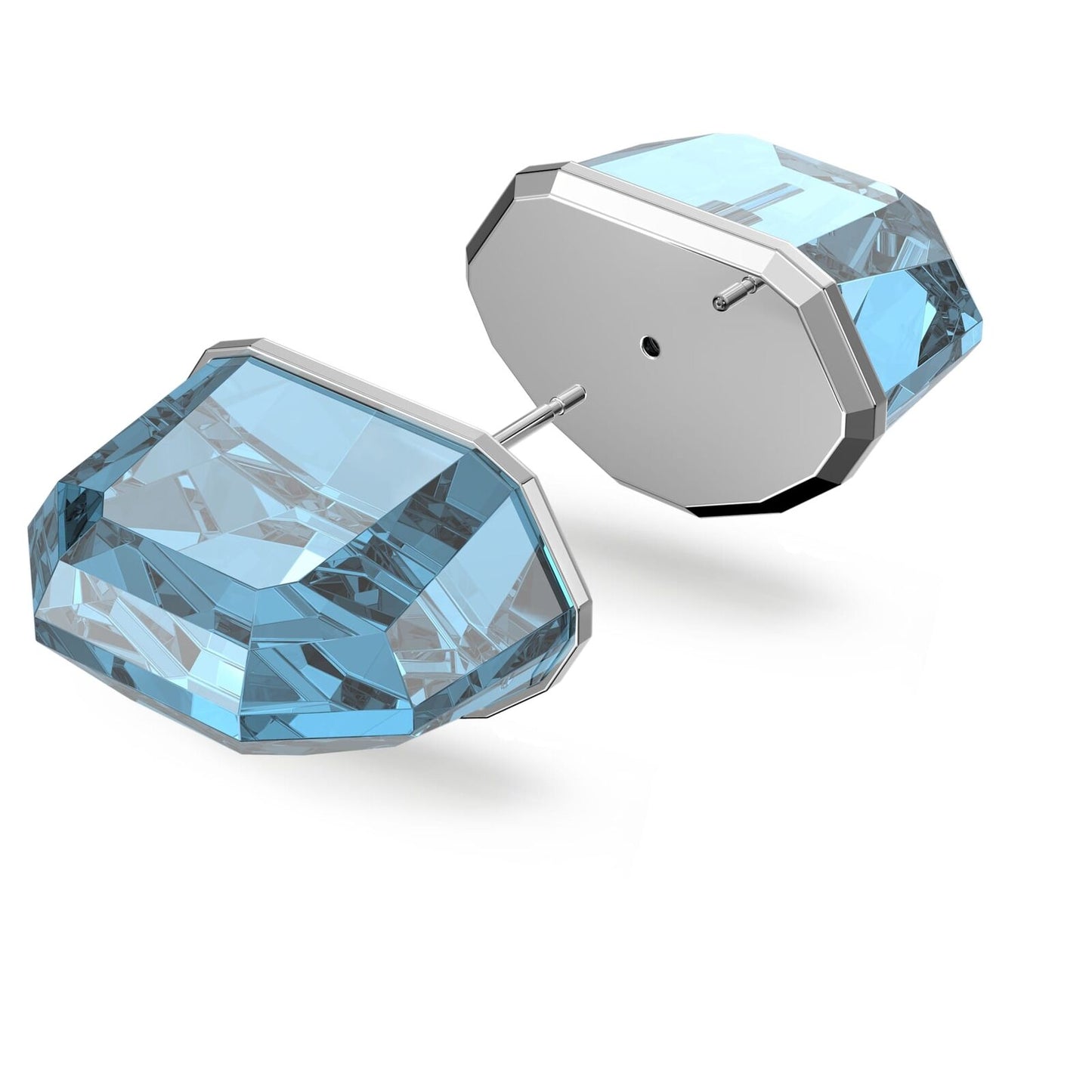 SWAROVSKI 5600255 BLUE LUCENT CRYSTAL STUD RHODIUM PLATED WOMEN'S EARRING